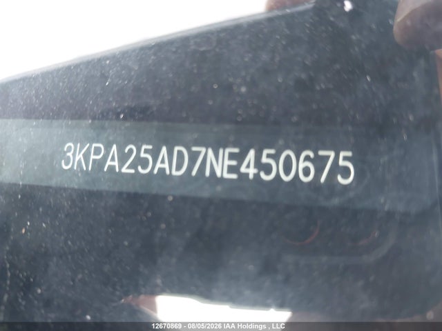 12670869 :رقم المزاد ، 3KPA25AD7NE450675 vin ، 2022 Kia Rio Lx Premium/lx+ مزاد بيع
