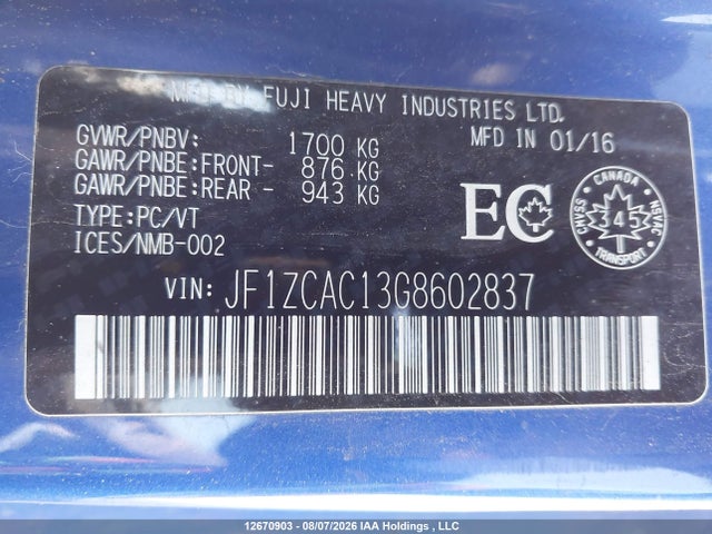 JF1ZCAC13G8602837 Subaru Brz 2.0 Limited/blue.series