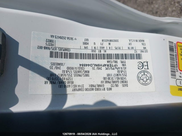 1FTER4FH9NLD44884 Ford Ranger Xl/xlt/lariat