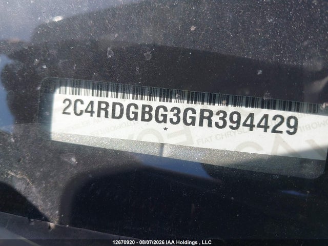 12670920 :رقم المزاد ، 2C4RDGBG3GR394429 vin ، 2016 Dodge Grand Caravan Se مزاد بيع