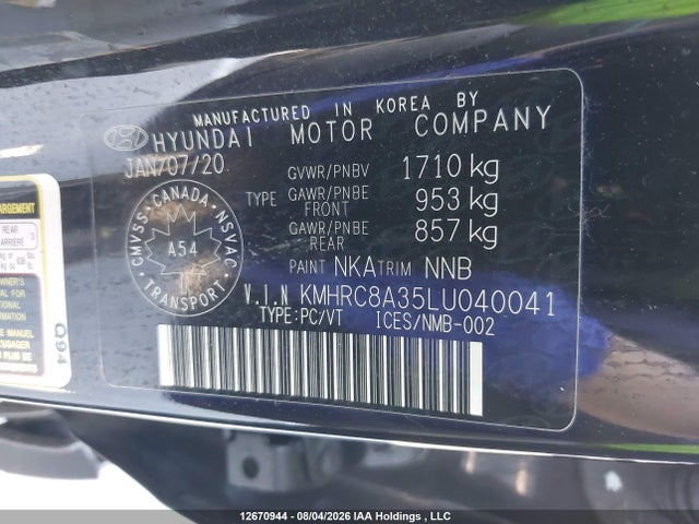 KMHRC8A35LU040041 Hyundai Venue Ultimate With Black Interior