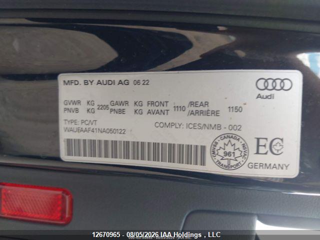 Продажа на аукционе авто 2022 Audi A4 Prestige 45, vin: WAUFAAF41NA050122, номер лота: 12670965
