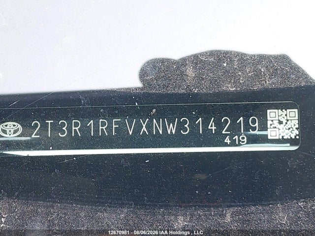Продажа на аукционе авто 2022 Toyota Rav4 Xle, vin: 2T3R1RFVXNW314219, номер лота: 12670981