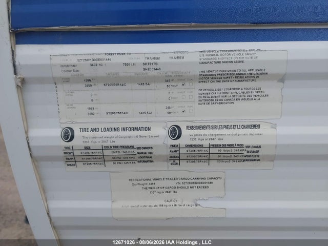 Продаж на аукціоні авто 2013 Shasta Revere, vin: 5ZT2SHKB0DE001446, номер лоту: 12671026