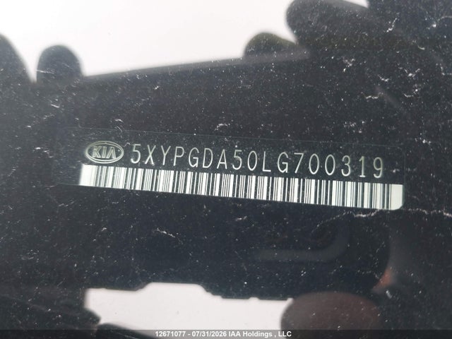 12671077 :رقم المزاد ، 5XYPGDA50LG700319 vin ، 2020 Kia Sorento S مزاد بيع