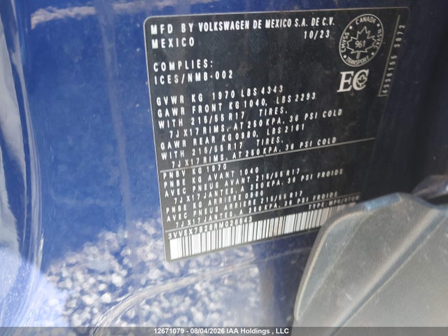 3VVEX7B26RM026543 Volkswagen TAOS SE