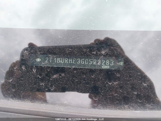 2T1BURHE3GC522283 Toyota Corolla L/le/le Pls/prm/s/s Pls