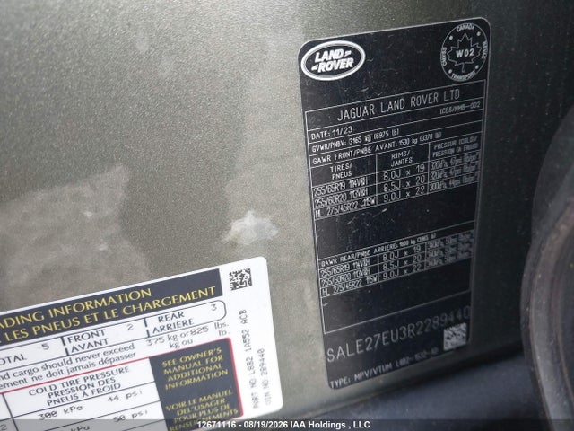 SALE27EU3R2289440 Land Rover Defender 110