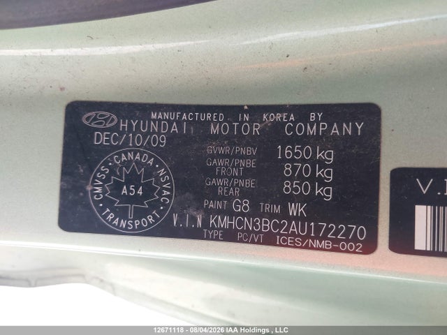 Продажа на аукционе авто 2010 Hyundai Accent, vin: KMHCN3BC2AU172270, номер лота: 12671118