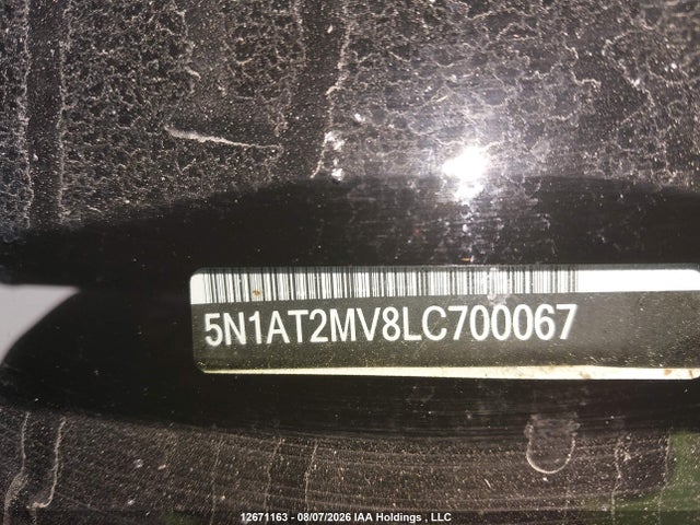 12671163 :رقم المزاد ، 5N1AT2MV8LC700067 vin ، 2020 Nissan Rogue S/sl/sv مزاد بيع