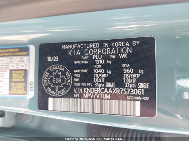 Aukcja sprzedaży 2024 Kia Seltos Ex, vin: KNDERCAAXR7573061, numer aukcji: 12671173