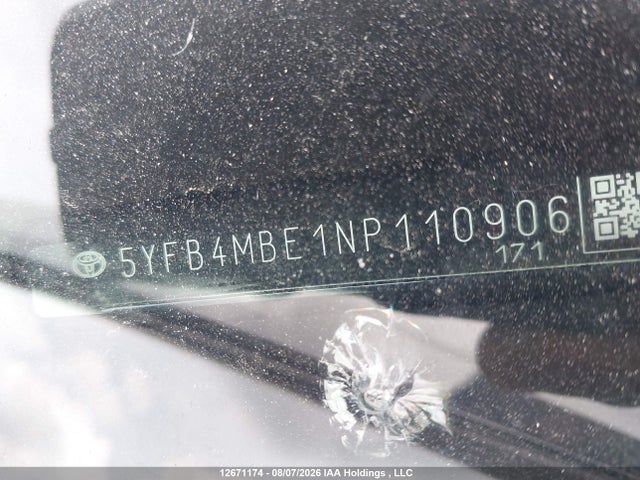 Продаж на аукціоні авто 2022 Toyota Corolla Se, vin: 5YFB4MBE1NP110906, номер лоту: 12671174