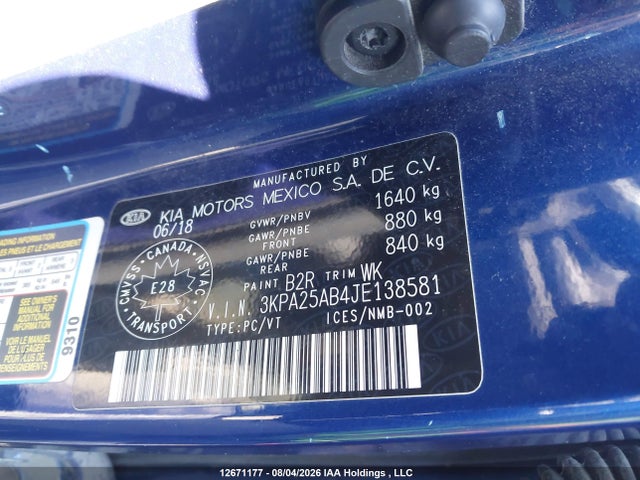 KIA Rio Lx/lx+ 2018 3KPA25AB4JE138581 Image 9