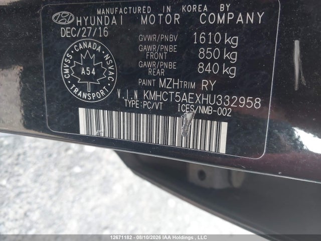 Hyundai ACCENT SE 2017 KMHCT5AEXHU332958 Image 9