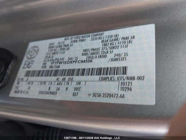 Ford F-150 2023 1FTFW1EDXPFC94556 Image 9