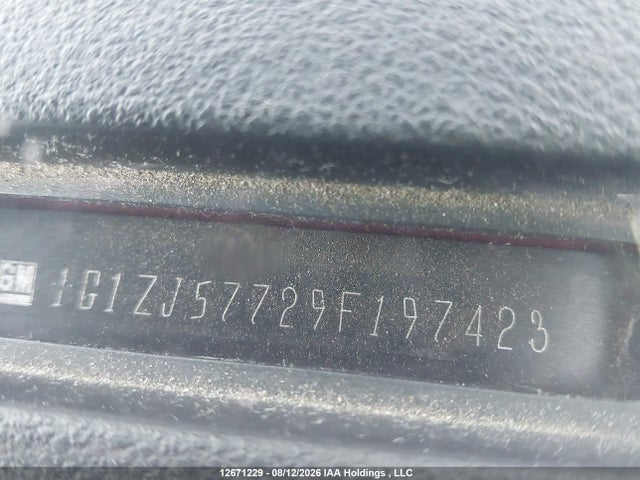 2009 Chevrolet Malibu Lt2 მანქანა იყიდება აუქციონზე, vin: 1G1ZJ57729F197423, აუქციონის ნომერი: 12671229