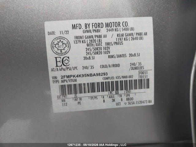 Ford Edge Titanium 2022 2FMPK4K95NBA98293 Image 19