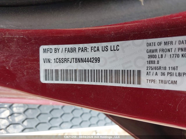 RAM 1500 Laramie 2022 1C6SRFJT8NN444299 Image 9