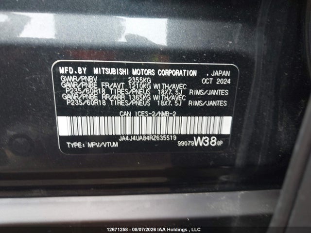 JA4J4UA84RZ635519 Mitsubishi Outlander Es