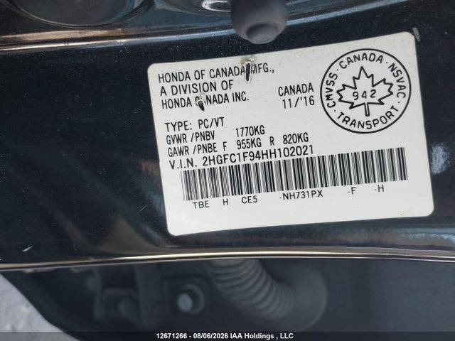 Aukcja sprzedaży 2017 Honda Civic, vin: 2HGFC1F94HH102021, numer aukcji: 12671266