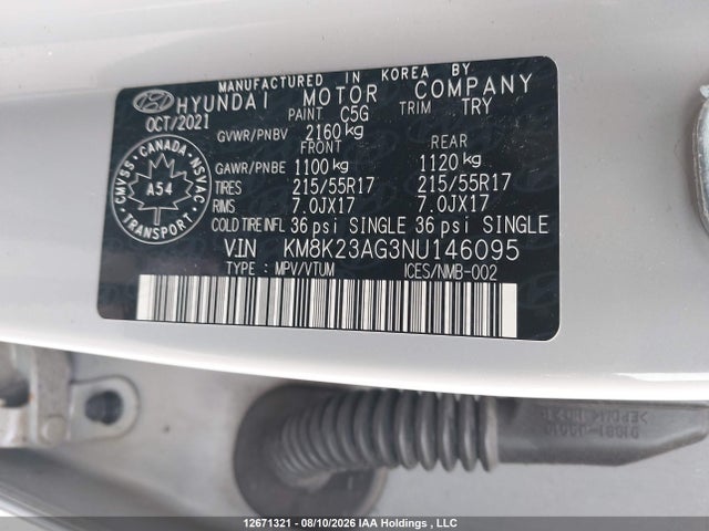 Продаж на аукціоні авто 2022 Hyundai Kona Electric Preferred, vin: KM8K23AG3NU146095, номер лоту: 12671321