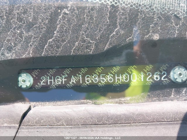 2006 Honda Civic Dx Vp მანქანა იყიდება აუქციონზე, vin: 2HGFA16356H001262, აუქციონის ნომერი: 12671327