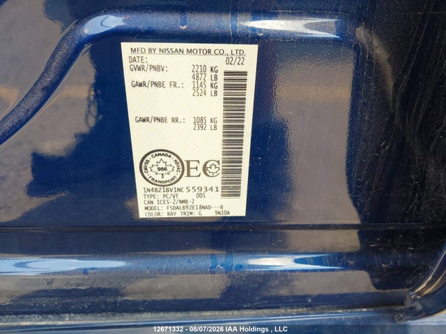 Nissan Leaf S Plus 2022 1N4BZ1BV1NC559341 Image 19