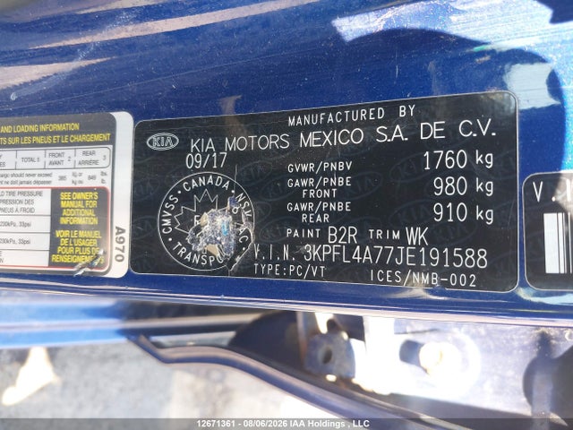 Продаж на аукціоні авто 2018 Kia Forte Lx/lx+, vin: 3KPFL4A77JE191588, номер лоту: 12671361