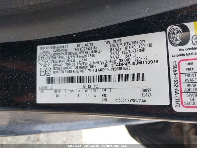 Ford FIESTA SE 2018 3FADP4EJ8JM110918 Image 18