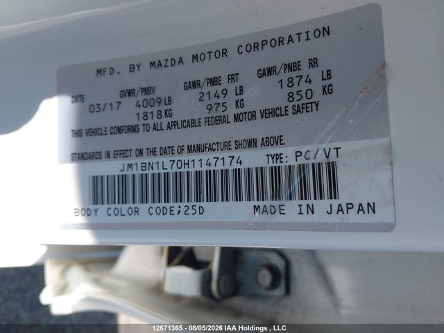 Mazda 3 TOURING 2017 JM1BN1L70H1147174 Image 18
