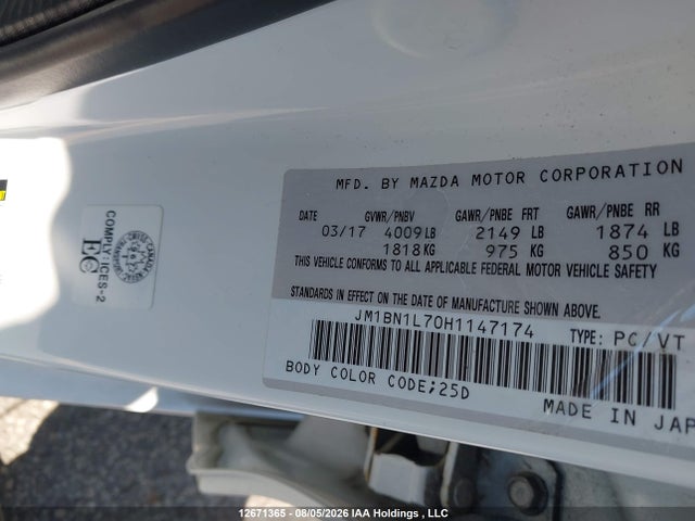 Mazda 3 TOURING 2017 JM1BN1L70H1147174 Image 9