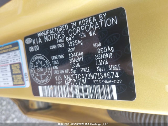 KIA Seltos Sx Turbo 2021 KNDETCA23M7134674 Image 9