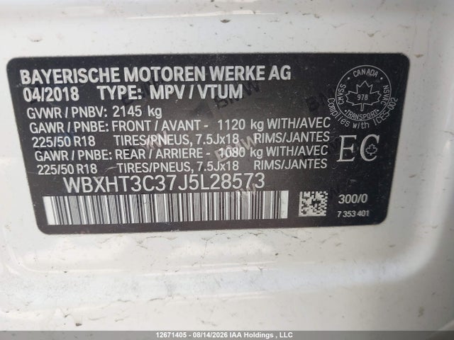 WBXHT3C37J5L28573 BMW X1 Xdrive28i