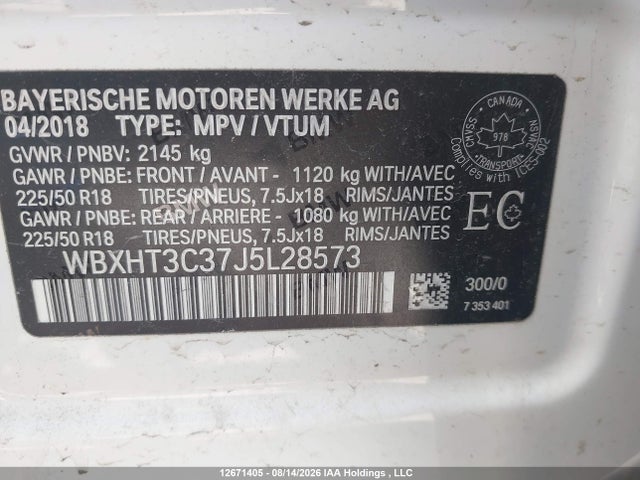 WBXHT3C37J5L28573 BMW X1 Xdrive28i