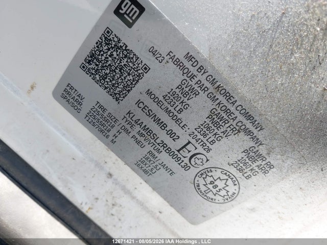 12671421 :رقم المزاد ، KL4AMBSL2RB009130 vin ، 2024 Buick Encore Gx Preferred مزاد بيع