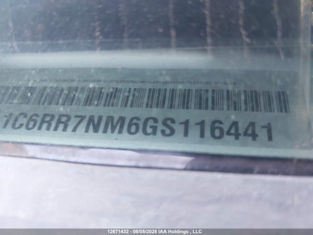 12671432 :رقم المزاد ، 1C6RR7NM6GS116441 vin ، 2016 Ram 1500 Laramie مزاد بيع