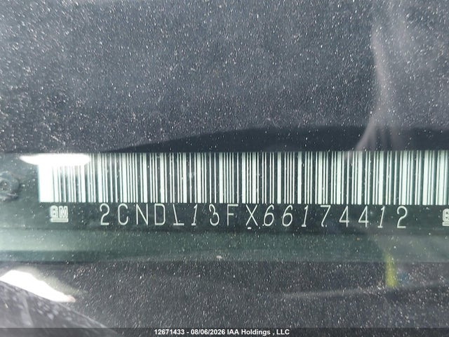 12671433 :رقم المزاد ، 2CNDL13FX66174412 vin ، 2006 Chevrolet Equinox Ls مزاد بيع