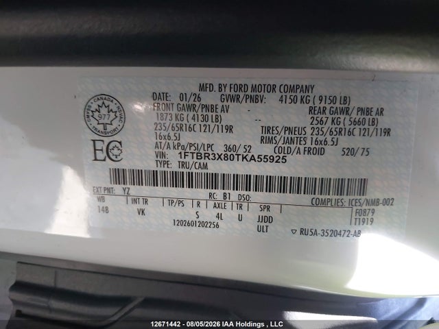 Ford Transit T-250 2026 1FTBR3X80TKA55925 Image 9