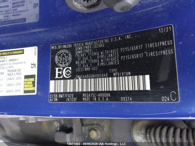7MUCAABG6NV005840 Toyota Corolla Cross
