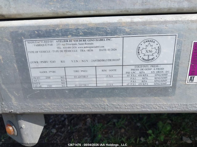 Trailer Dump Trailer 2026 2A9TBDBG3TR190187 Image 12
