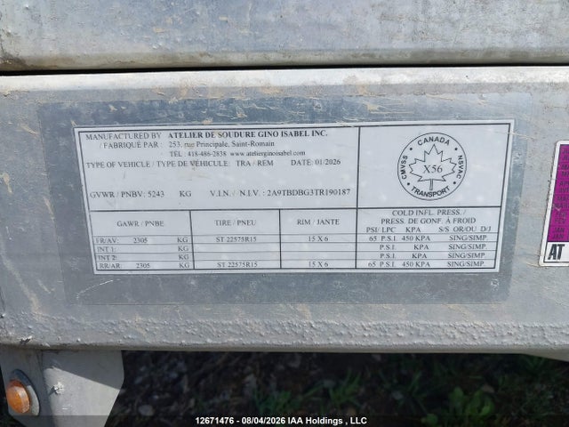 Trailer Dump Trailer 2026 2A9TBDBG3TR190187 Image 13