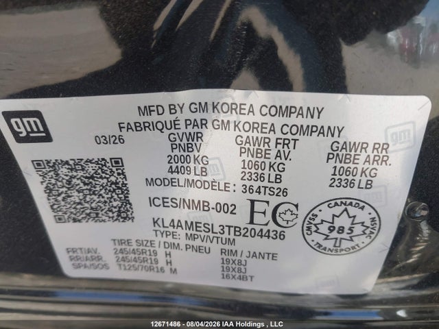 Auction sale of the 2026 Buick Encore Gx Sport Touring, vin: KL4AMESL3TB204436, lot number: 12671486