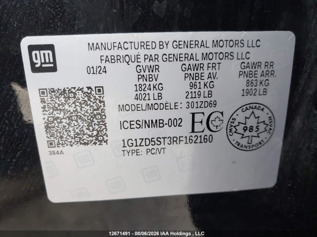 Chevrolet MALIBU LT 2024 1G1ZD5ST3RF162160 Image 9