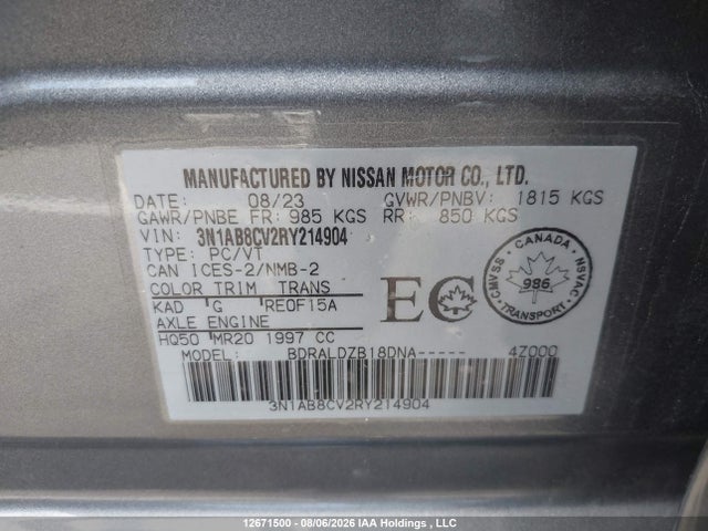 Nissan SENTRA SV 2024 3N1AB8CV2RY214904 Image 9