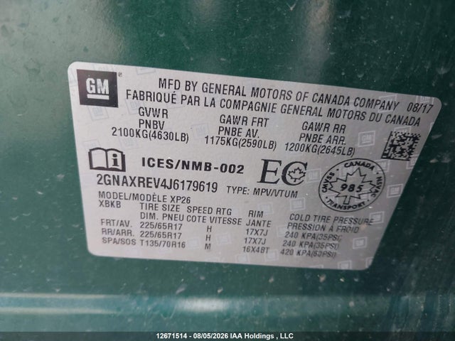 Chevrolet EQUINOX LS 2018 2GNAXREV4J6179619 Image 18