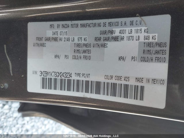 Продаж на аукціоні авто 2016 Mazda Mazda3 Gx, vin: 3MZBM1K78GM243234, номер лоту: 12671516