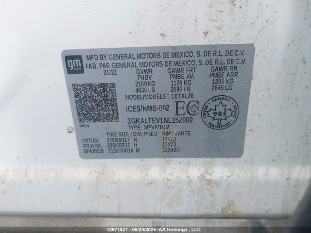 3GKALTEV1NL152000 GMC Terrain Sle