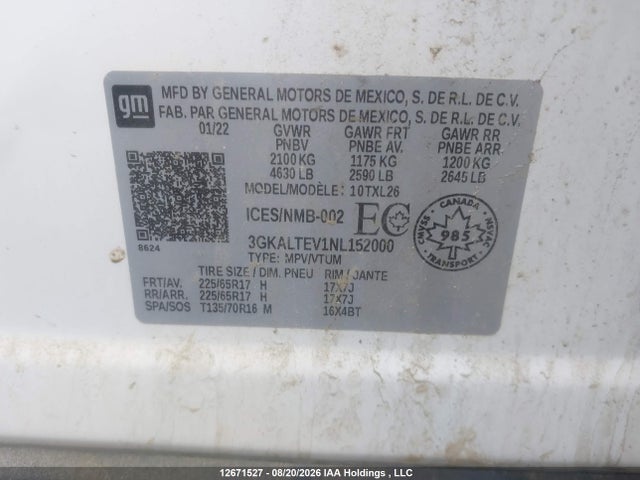 3GKALTEV1NL152000 GMC Terrain Sle
