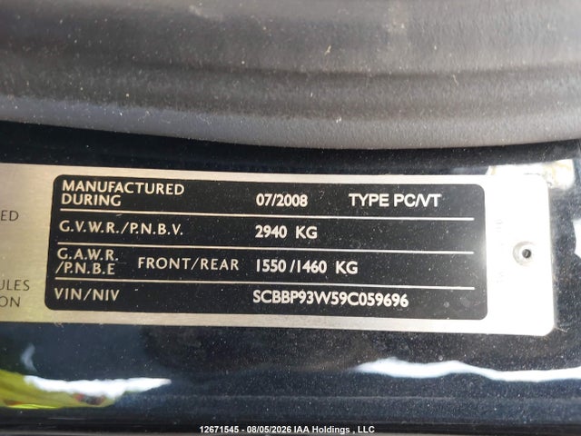 Aukcja sprzedaży 2009 Bentley Continental Flying Spur, vin: SCBBP93W59C059696, numer aukcji: 12671545