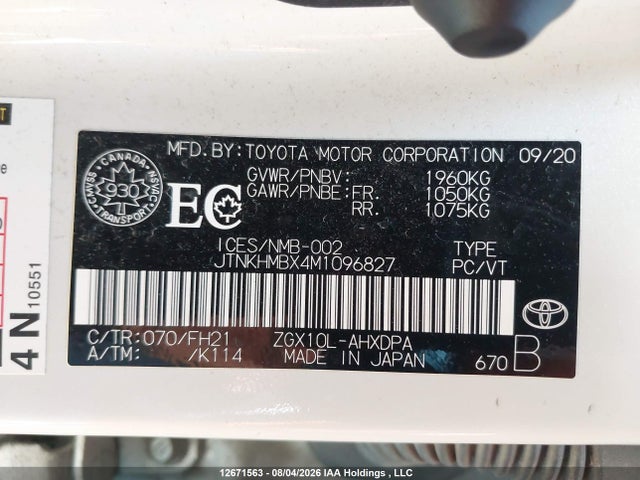 JTNKHMBX4M1096827 Toyota C-HR
